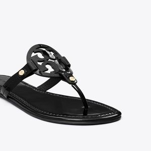 Tory Burch MILLER PATENT SANDAL Size 7 Black